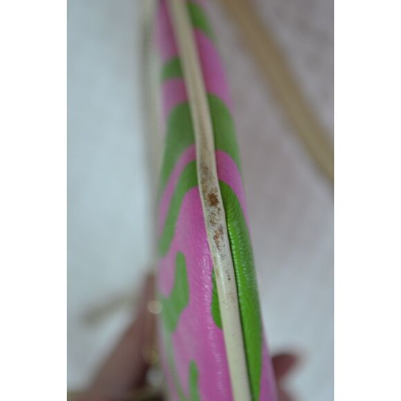 Dooney & Bourke Pink Green Zebra Leather Suki Crossbody Bag Y2K - Picture 8 of 16